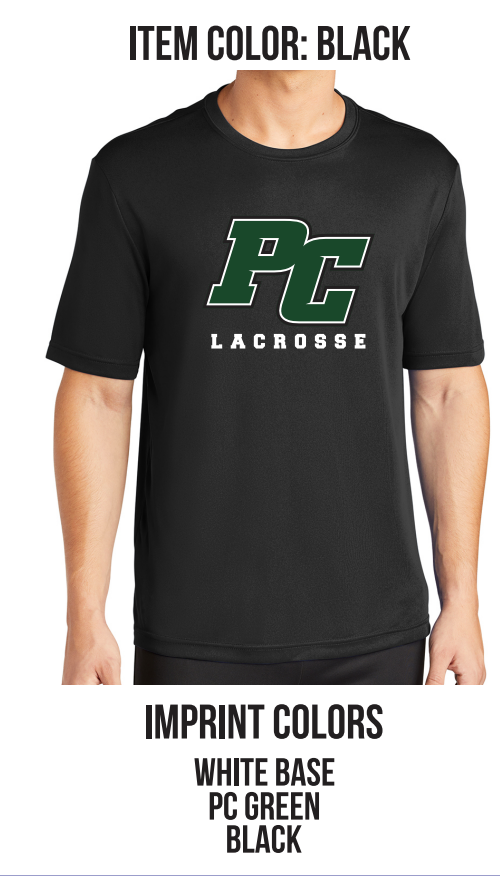 Pine Crest Lacrosse Short Sleeve Dri-Fit Tee A - Black