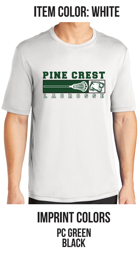 Pine Crest Lacrosse Short Sleeve Dri-Fit Tee B - Black