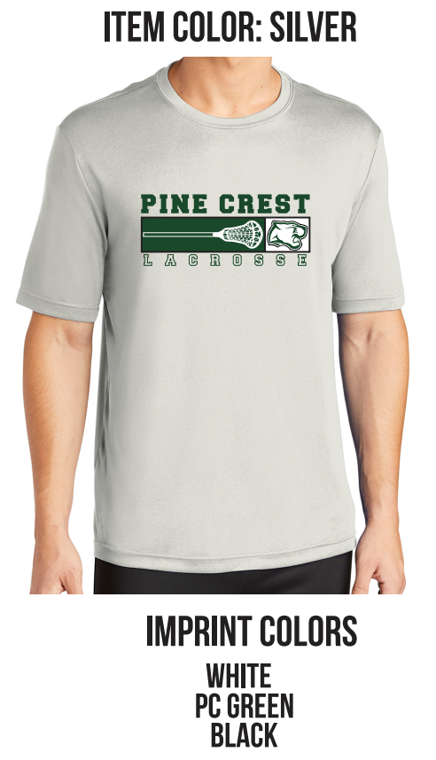 Pine Crest Lacrosse Short Sleeve Dri-Fit Tee B - Black