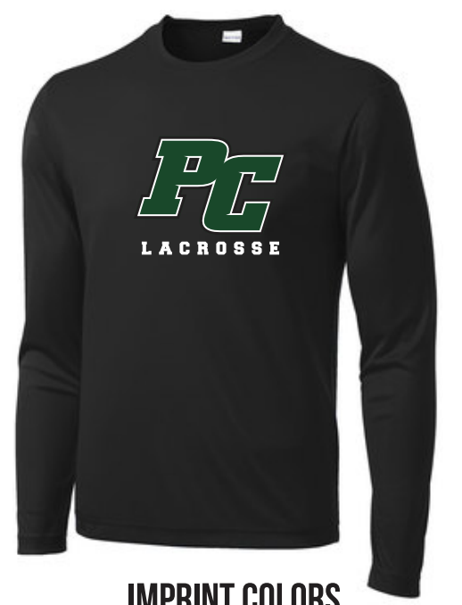 Pine Crest Lacrosse Long Sleeve Dri-Fit Tee A - Black