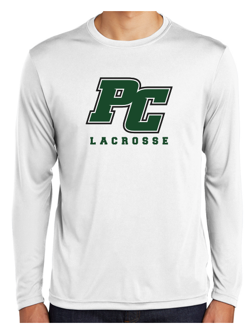 Pine Crest Lacrosse Long Sleeve Dri-Fit Tee A - White