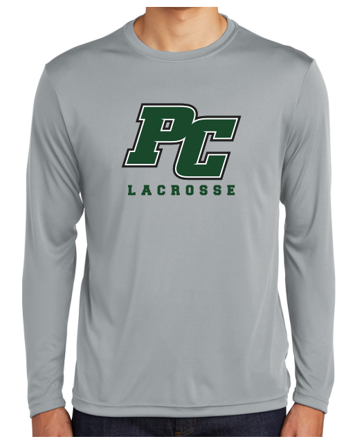 Pine Crest Lacrosse Long Sleeve Dri-Fit Tee A - Silver