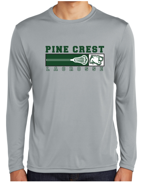 Pine Crest Lacrosse Long Sleeve Dri-Fit Tee B - Black