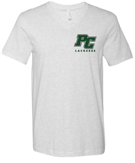 Pine Crest Lacrosse Ladies V-Neck Tee - Ash